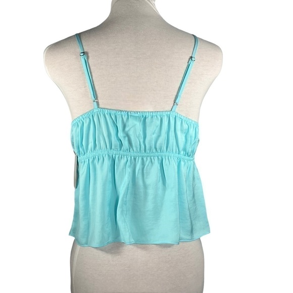 BP teal paradise crop top halter smocked back adjustable strap pastel size S - Picture 5 of 14
